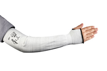 Ansell Hyflex Manga de brazo resistente a cortes 11-211 164762 - 18 pulg. - Hilado Intercept - Blanco - 64762