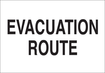 Imágen de Brady B-555 Aluminio Rectángulo Blanco Inglés Cartel de ruta de evacuación 41051 (Imagen principal del producto)