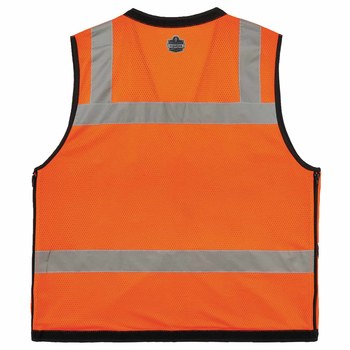 Ergodyne GloWear 8253HDZ Chaleco de alta visibilidad 23315 - tamaño Grande/XG - Poliéster - Naranja - ANSI clase 2