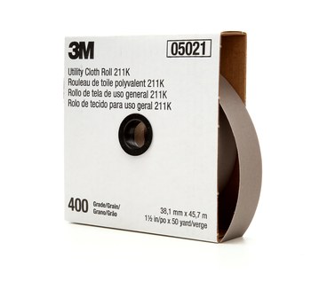 3M Rollo 05021 - 1 1/2 pulg. x 50 yd - Óxido de aluminio - 400 - Súper fino
