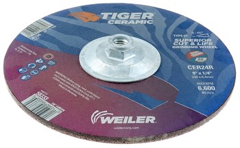 Weiler Tiger Ceramic Disco esmerilador 58334 - 9 pulg. - Cerámico - 24 - R