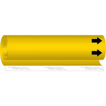 Imágen de Brady Negro sobre amarillo Poliéster Alta visibilidad 5603-O Marcador de tubería de envoltura (Imagen principal del producto)