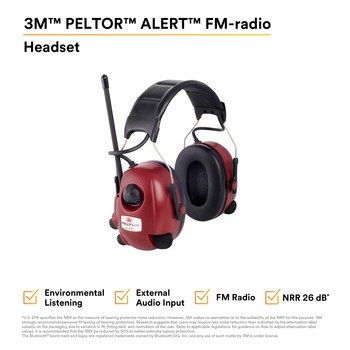 3M Peltor Alerta M2RX7A2-01 Rojo-negro Auriculares de radio unidireccional - 26 dB NRR - 318640-05542