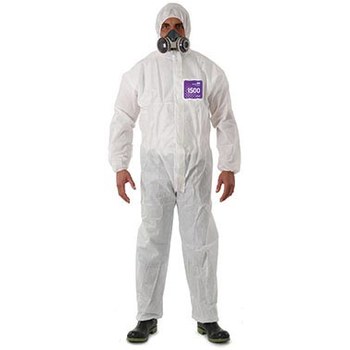 Ansell Microchem AlphaTec Overol resistente a productos químicos 68-1500 WH15-S-92-106-03 - tamaño Mediano - Blanco - 05964
