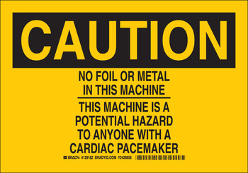 Imágen de Brady B-555 Aluminio Rectángulo Negro Inglés Cartel de seguridad del equipo 129183 (Imagen principal del producto)