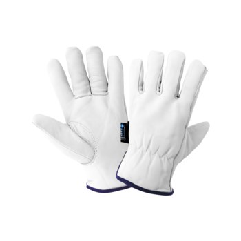 Global Glove woThunder Glove 3200GinT Blanco Grande Cuero Grano Piel de cabra Guantes para condiciones frías - Pulgar montado - Insulación Cold Keep - 3200gint lg