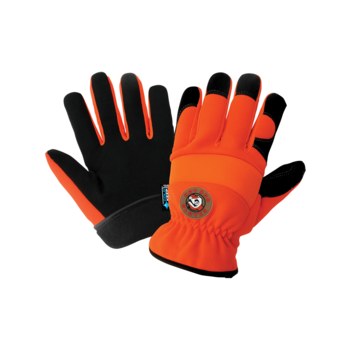 Global Glove Hot Rod h3222inT Naranja Grande Spandex/cuero sintético Sintético Spandex/cuero sintético Guantes de mecánico - Pulgar tipo ala - hr3222int lg