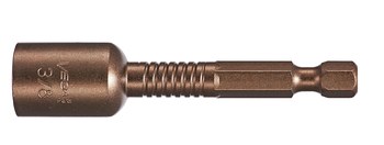 Vega Tools 1/2 pulg. Magnético Fijador De Tuerca P165MN816 - 1/4 pulg.-Hex accionamiento - 2 9/16 pulg. Longitud - Acero S2 Modificado - Bronce Gunmetal acabado - 02146
