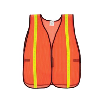 Global Glove FrogWear HV Chaleco de seguridad de alta visibilidad GLO-10-O-1IN - tamaño Grande - Malla Poliéster - Naranja de alta visibilidad - 01988