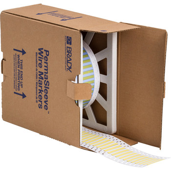 Imágen de Brady Permasleeve Amarillo Termocontraíble, Autoextinguible Transferencia térmica PS-125-2-YL-S Manga para impresora de transferencia térmica troquelada (Imagen principal del producto)