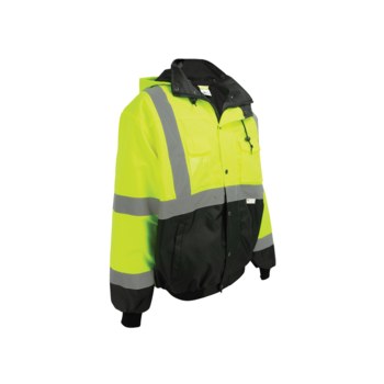 Global Glove FrogWear HV Chamarra Bomber De Invierno GLO-EB1-M - tamaño M - Poliéster Oxford 300D - Negro/Amarillo Alta-Vis - 02050