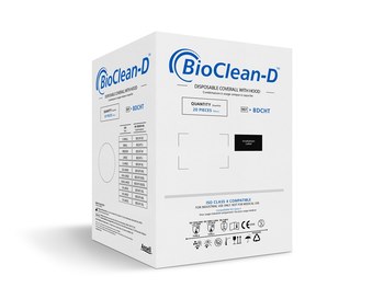 Ansell BIOCLEAN-D Mono estéril con capucha para sala limpia S-BDCHT-M - tamaño Mediano - Polietileno/polipropileno - Clase 10/ISO Clase 4 y EU GMP Grado A/B y otras salas blancas estériles - Blanco - 09155