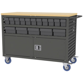 Imagen de Akro-mils MA4824CLD2GRY 800 lb Carbón Revestido en polvo Acero Madera dura 16 ga Carro de estante con persianas (Imagen principal del producto)