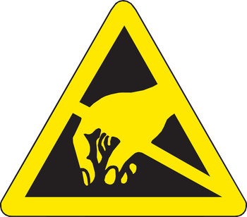 Imágen de Brady Negro sobre amarillo Triángulo Vinilo 60190 Etiqueta de advertencia estática (Imagen principal del producto)