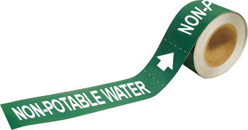 Imágen de Brady Pipe Markers-To-Go Blanco sobre verde Vinilo 109528 Marcador de tubería autoadhesivo (Imagen principal del producto)