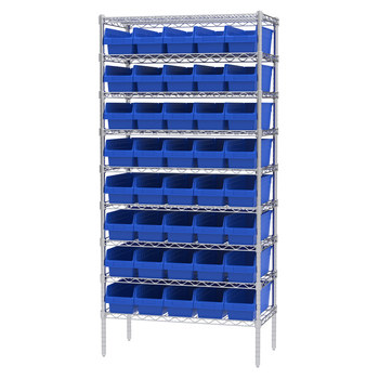 Imagen de Akro-mils AWS183630098 Shelfmax 2000 lb Ajustable Azul Cromo Acero Abierto Ajustable Sistema de estantería fijo (Imagen principal del producto)