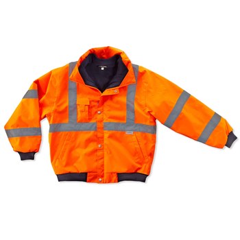 Ergodyne Glowear 8380 Chaqueta de trabajo 24482 - tamaño Pequeño - Poliéster (cáscara)/poliuretano (recubrimiento) - Naranja de alta visibilidad