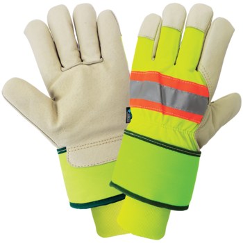 Imágen de Global Glove 2900HVDC Hi-Vis Amarillo/Verde 2XG Cuero Grano Piel de cerdo Guantes para condiciones frías (Imagen principal del producto)