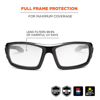 Ergodyne Skullerz Odin Universal Policarbonato Lentes de seguridad lente Transparente - Marco completo - 720476-50003