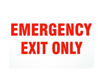 Imágen de Brady Prinzing B-401 Poliesterino de alto impacto Rectángulo Blanco Inglés Cartel de salida de emergencia SP403E (Imagen principal del producto)
