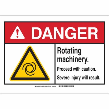 Imágen de Brady B-120 Fibra de vidrio Rectángulo Blanco Inglés Cartel de seguridad del equipo 144037 (Imagen principal del producto)