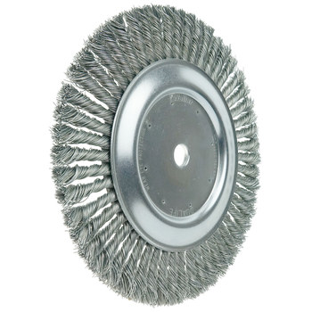 Weiler 08878 Wheel Brush - 10 in Dia - Knotted - Cable Twist Steel Bristle