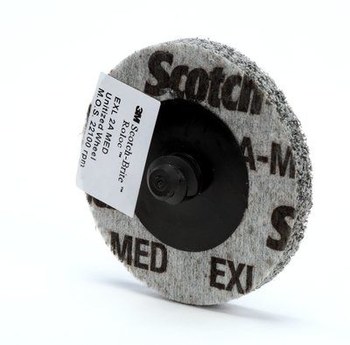 3M Scotch-Brite Unificado Óxido de aluminio Mediano Rueda de desbaste - Mediano grado - Accesorio Cambio rápido - Diámetro 2 pulg. - 17190