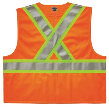 Ergodyne Glowear 8235ZX Chaleco de alta visibilidad 26183 - tamaño Pequeño/Mediano - Poliéster - Naranja de alta visibilidad - ANSI clase 2