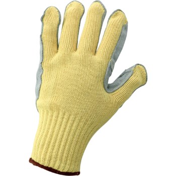 Global Glove K300LFE Gris/Amarillo Grande Kevlar/Cuero Guantes resistentes a cortes - k300lfe lg