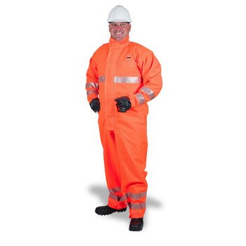 Imágen de Ansell AlphaTec 66-687 Naranja fluorescente XL CPC poliéster Reutilizable Overoles resistentes a productos químicos (Imagen principal del producto)