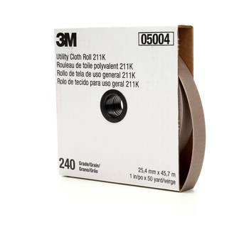 3M Rollo 05004 - 1 pulg. x 50 yd - Óxido de aluminio - 240 - Muy fino
