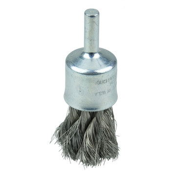 Weiler Acero inoxidable Cepillo de copa - Accesorio Vástago sin rosca - Diámetro 1/2 pulg. - Diámetro de la cerda 0.006 pulg. - 10215