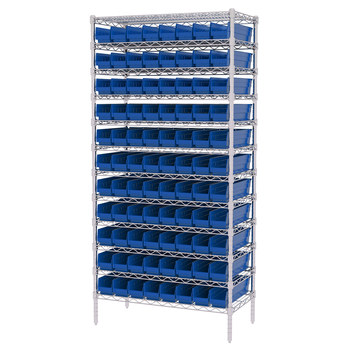 Imagen de Akro-mils AWS183630128 Shelfmax 2000 lb Ajustable Azul Cromo Acero Abierto Ajustable Sistema de estantería fijo (Imagen principal del producto)