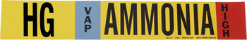 Imágen de Brady Negro/Azul/Rojo/Blanco sobre amarillo Poliéster Laminado 59923 Marcador de tubería con correa (Imagen principal del producto)