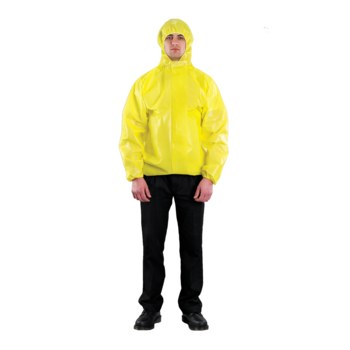 Ansell Microchem Chaqueta resistente a productos químicos 3000 ‭YE30-W-92-201-02‬ - tamaño Pequeño - Laminado de película microporosa - Amarillo - 18030