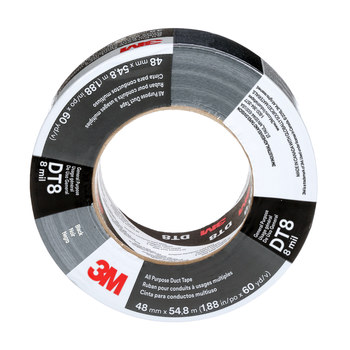 3M DT8 Plateado Cinta para ductos - 1.88 pulg. Anchura x 60 yd Longitud - 8 mil Espesor - 17225