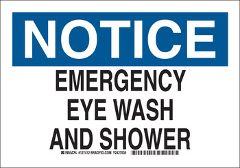 Imágen de Brady B-555 Aluminio Rectángulo Blanco Inglés Cartel de lavado de ojos y ducha 127410 (Imagen principal del producto)