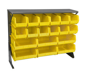 Imagen de Akro-mils 30650GY Akrobin 500 lb Gris Revestido en polvo Acero laminado en frío 16 ga Un solo lado Bastidor de piso con persiana (Imagen principal del producto)