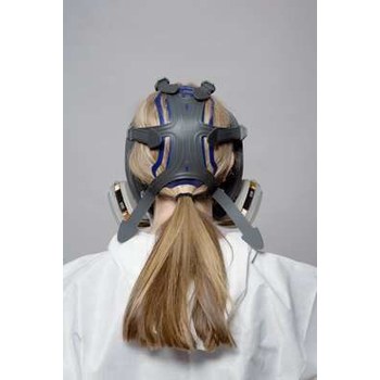 3M Ultimate FX FF-400 FF-401 Respirador de máscara de careta completa 89418 - tamaño Pequeño - Negro/Azul - Silicón - 6 puntos suspensión