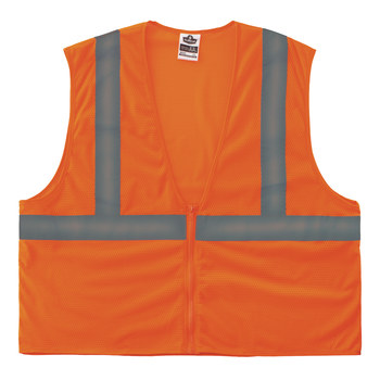 Ergodyne Glowear 8205Z Chaleco de alta visibilidad 20985 - tamaño Grande/XG - Poliéster - Naranja de alta visibilidad - ANSI clase 2