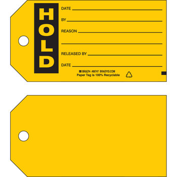 Imágen de Brady Negro sobre amarillo Cartulina 86747 Etiqueta de estado de producción (Imagen principal del producto)