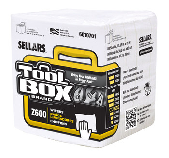 Sellars Toolbox Z600 Paños, DRC, - 11.88 pulg. x 13 pulg. - Blanco - SELLARS 6010701