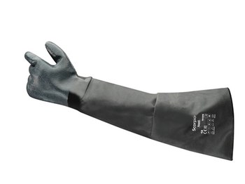 Ansell AlphaTec 19-026 Negro 10 Neopreno Apoyado Guantes resistentes a productos químicos - acabado Áspero - Longitud 26 pulg. - 076490-14203