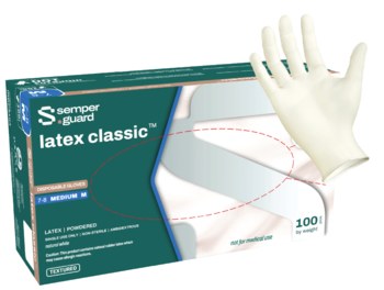 Imágen de Sempermed SemperGuard inDPS Blanco Pequeño Látex Guantes desechables (Imagen principal del producto)