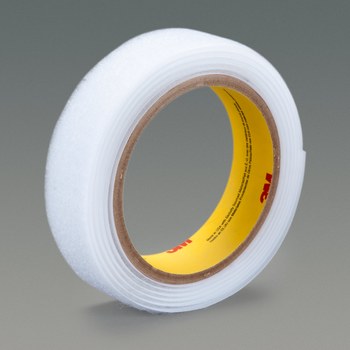 3M Scotchmate SJ3522 Blanco Sujetador recerrable - Gancho con 300 vástagos/in² Recuento de tallos - 3/4 pulg. Anchura x 50 yd Longitud - Adhesivo Adhesiva - 44812