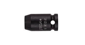 Vega Tools M11401 14 mm Pared Delgada De Larga Longitud Toma De Impacto - Acero S2 Modificado - accionamiento 1/4 pulg. Cuadrado - B-Recta - 25.0 mm Longitud - 02342