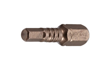 Vega Tools Impactech 6 mm Hexagonal Insertar Broca impulsora P125H060A - Acero S2 Modificado - 1 pulg. Longitud - Bronce Gunmetal acabado - 02154
