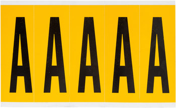 Imágen de Brady 15 Series Negro sobre amarillo Interior/exterior Vinilo 15 Series Carta 1560-A Etiqueta en forma de letra (Imagen principal del producto)