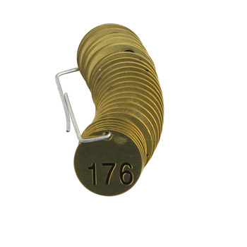 Imágen de Brady Negro sobre cobre Círculo Latón Etiqueta de válvula numerada 23203 Etiqueta para válvula numerada (Imagen principal del producto)