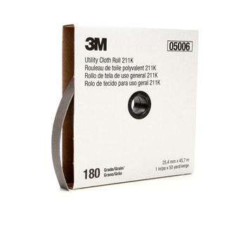 3M Rollo 05006 - 1 pulg. x 50 yd - Óxido de aluminio - 180 - Muy fino